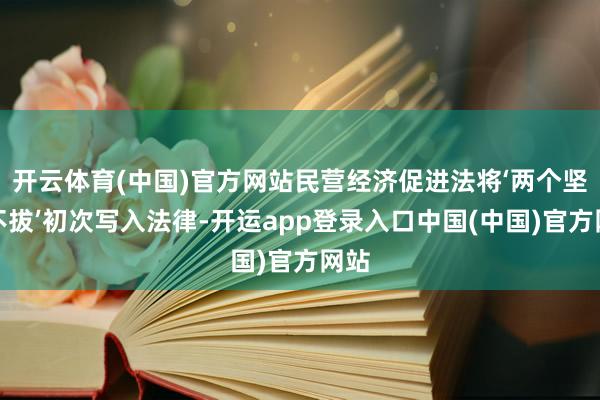 开云体育(中国)官方网站民营经济促进法将‘两个坚韧不拔’初次写入法律-开运app登录入口中国(中国)官方网站