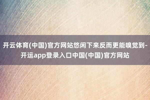 开云体育(中国)官方网站悠闲下来反而更能嗅觉到-开运app登录入口中国(中国)官方网站